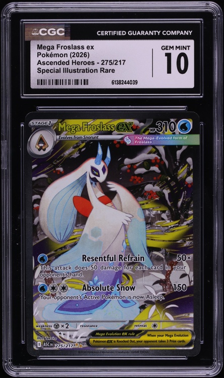 2026 Pokemon Mega Evolution Ascended Heroes SIR Mega Froslass Ex #275 CGC 10 GEM MINT