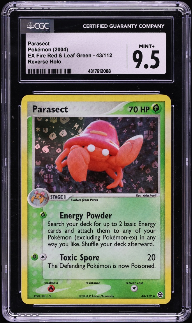 2004 Pokemon EX Fire Red & Leaf Green Reverse Holo Parasect #43 CGC 9.5 MINT+