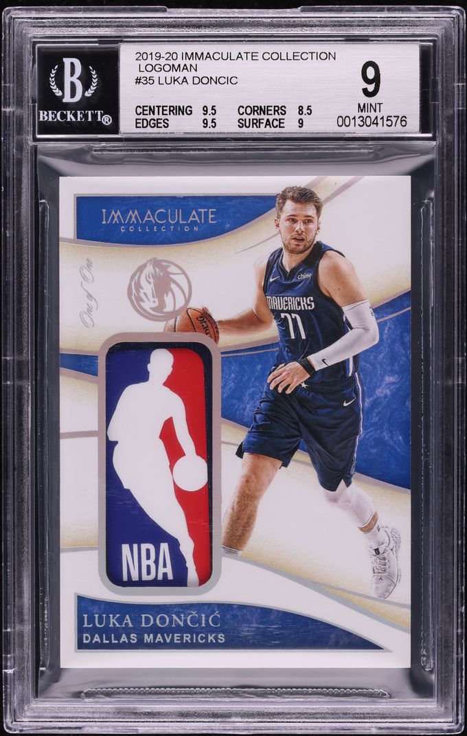 2019 Immaculate Collection Luka Doncic LOGOMAN PATCH 1/1 #LM-LDO BGS 9 MINT
