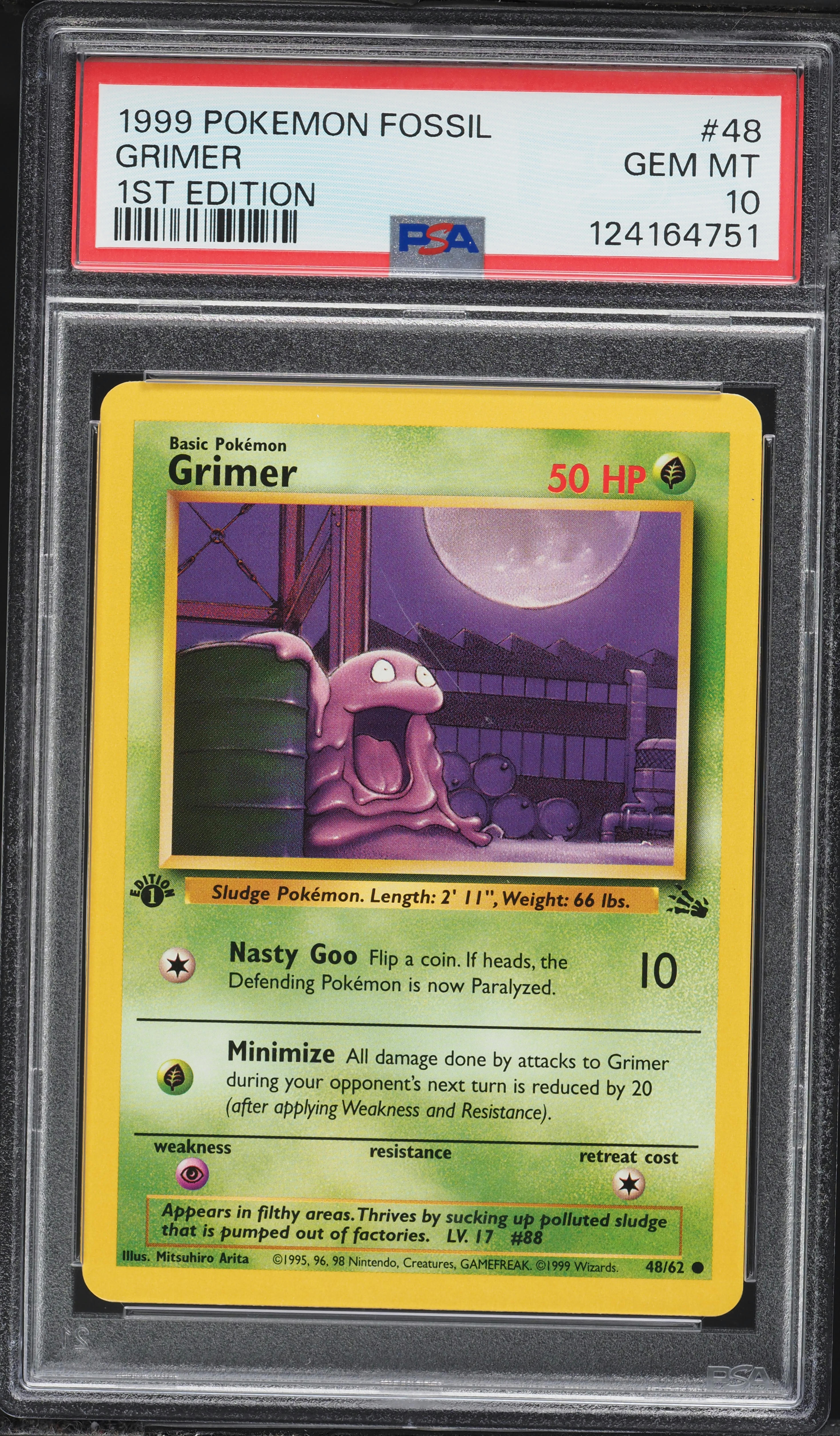1999 Pokemon Fossil 1st Edition Grimer #48 PSA 10 GEM MINT