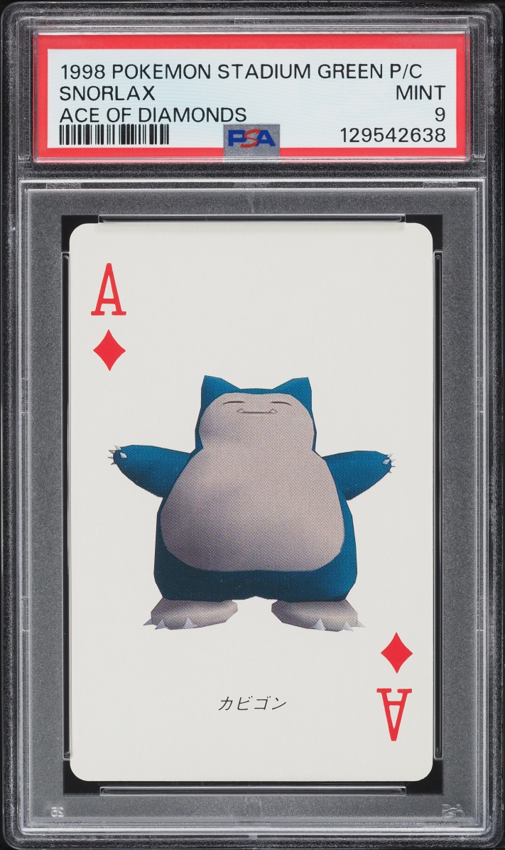 1998 Pokemon Stadium Green Version Playing Cards Ace Of Diamonds Snorlax PSA 9 MINT