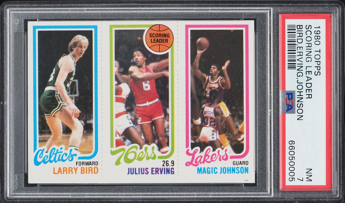 1980 Topps Basketball Larry Bird Julius Erving Magic Johnson ROOKIE PSA 7 NRMT