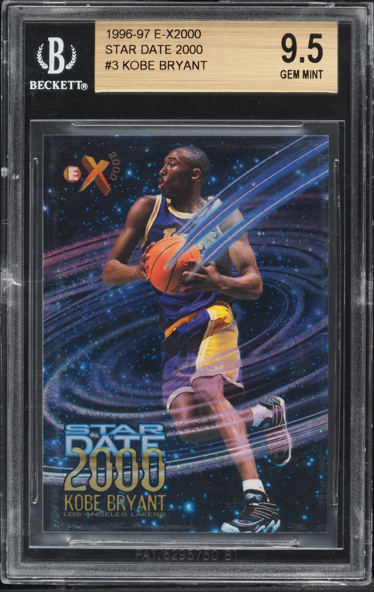 1996 Skybox E-X2000 Star Date '00 Kobe Bryant ROOKIE #3 BGS 9.5 GEM MINT