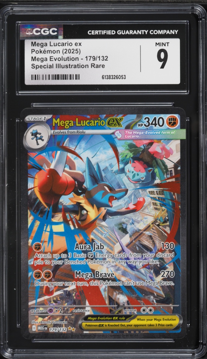 2025 Pokemon Mega Evolution SIR Mega Lucario EX #179 CGC 9 MINT