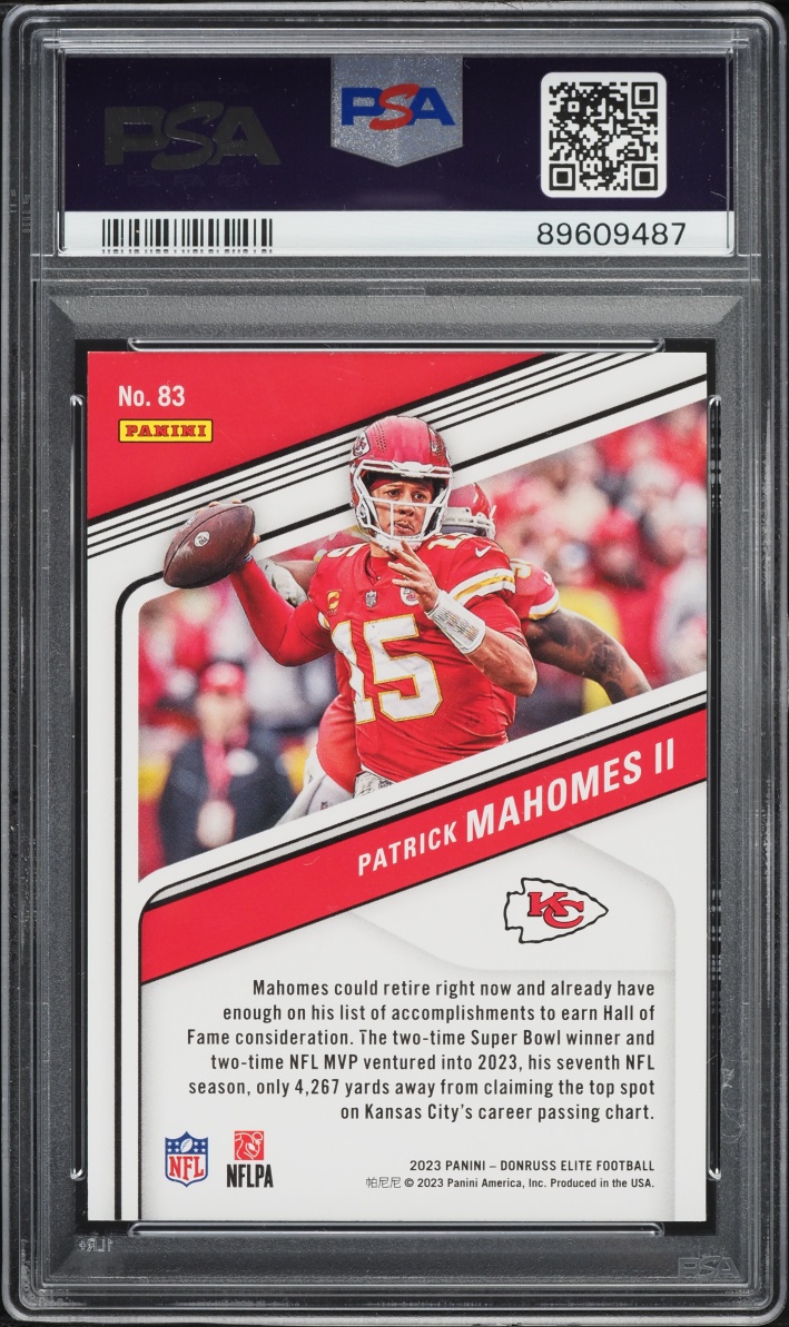 2023 Donruss Elite Patrick Mahomes II #83 PSA 9 MINT