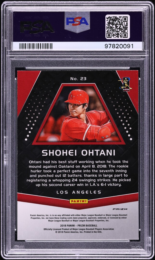 2018 Panini Chronicles Prizm Holo Shohei Ohtani ROOKIE #23 PSA 9 MINT