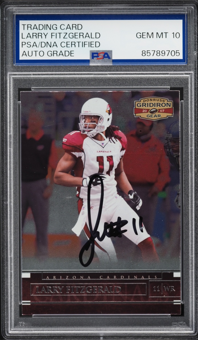 Larry Fitzgerald Signed Autographed Trading Card AUTO PSA/DNA 10