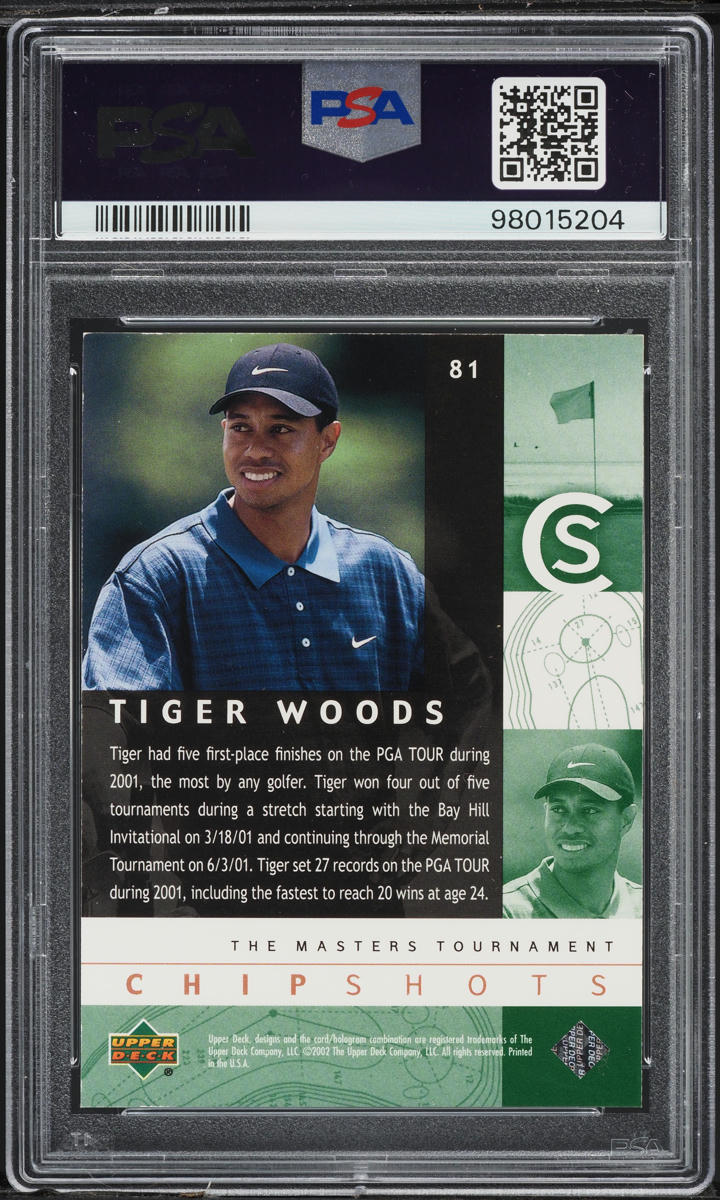 2002 Upper Deck Golf Tiger Woods #81 PSA 8 NM-MT