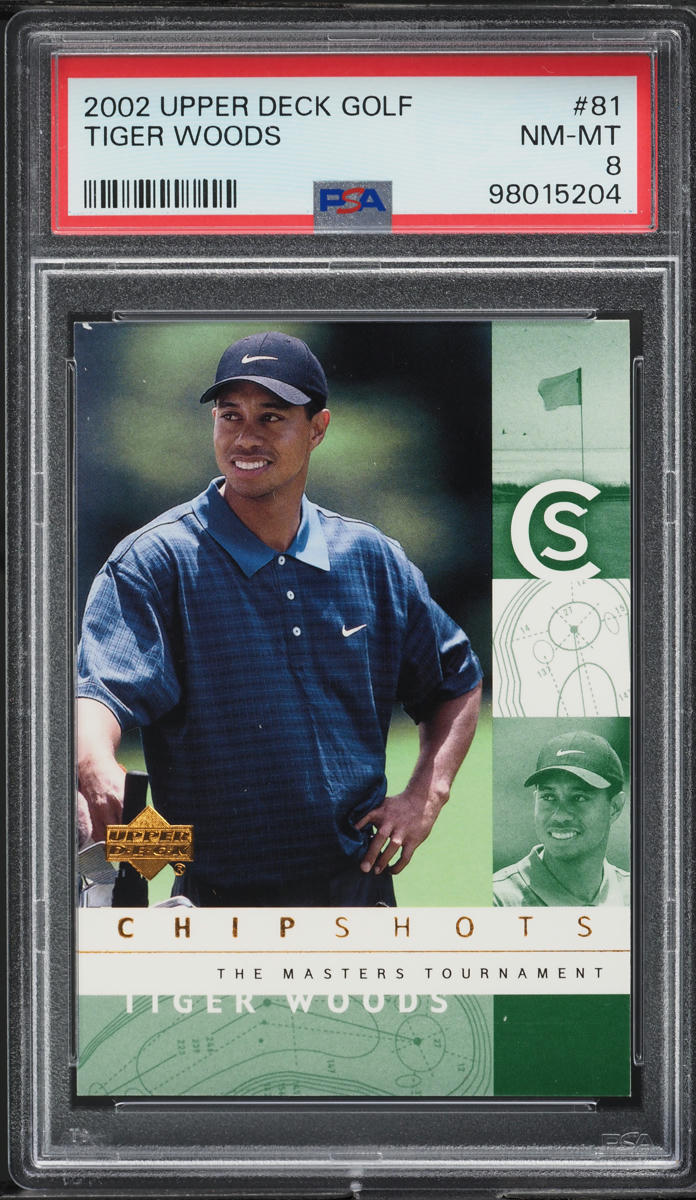 2002 Upper Deck Golf Tiger Woods #81 PSA 8 NM-MT