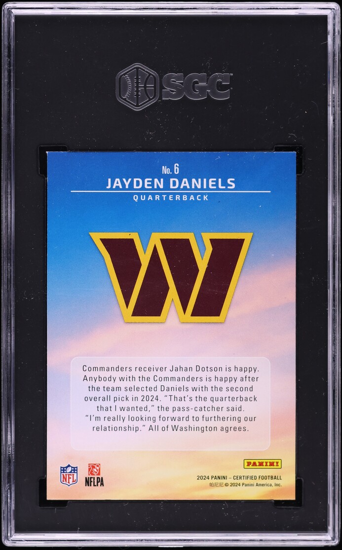 2024 Panini Certified Franchise Foundations Jayden Daniels ROOKIE #6 SGC 9.5
