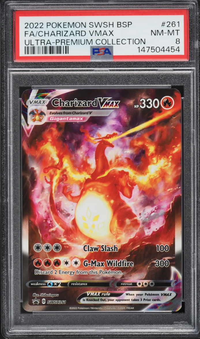 2022 Pokemon Sword & Shield Promo Ultra Premium Full Art Charizard VMAX #261 PSA 8 NM-MT