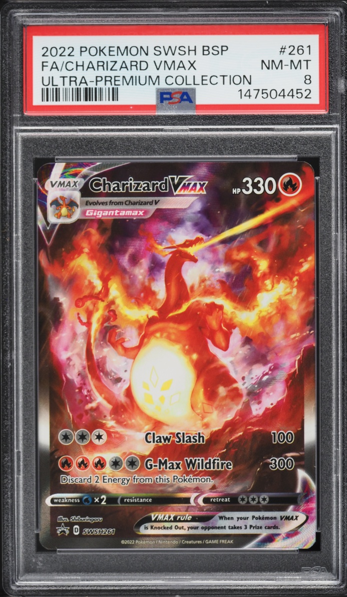 2022 Pokemon Sword & Shield Promo Ultra Premium Full Art Charizard VMAX #261 PSA 8 NM-MT