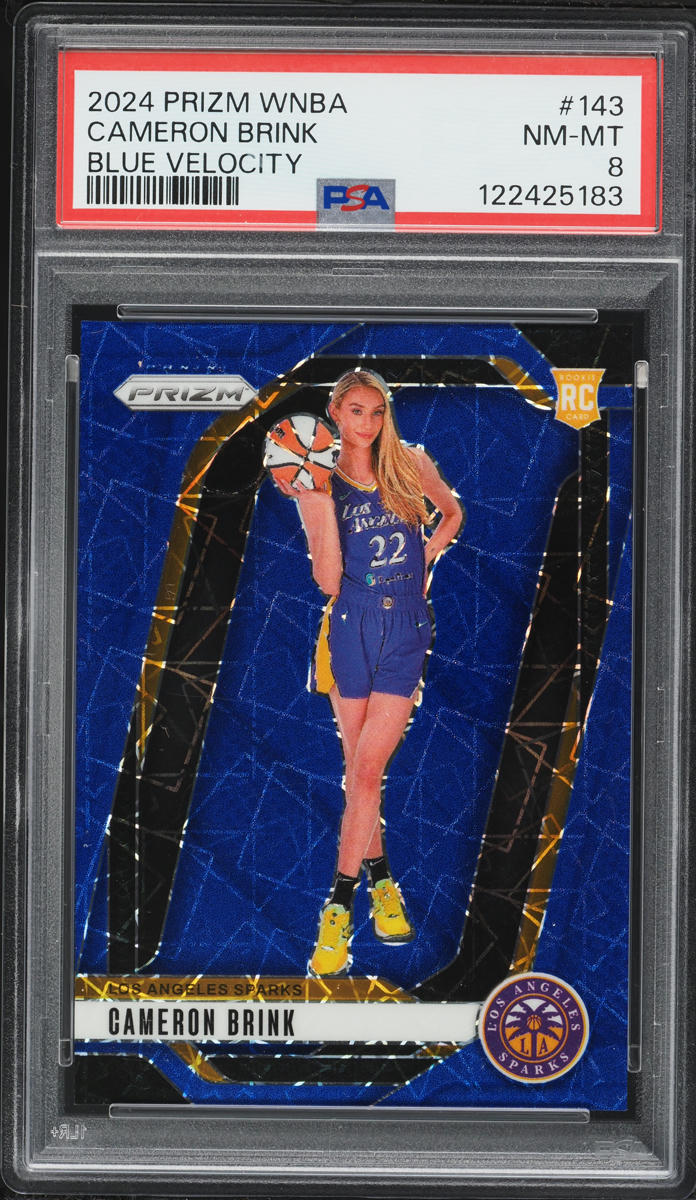 2024 Panini Prizm WNBA Blue Velocity Cameron Brink ROOKIE #143 PSA 8 NM-MT