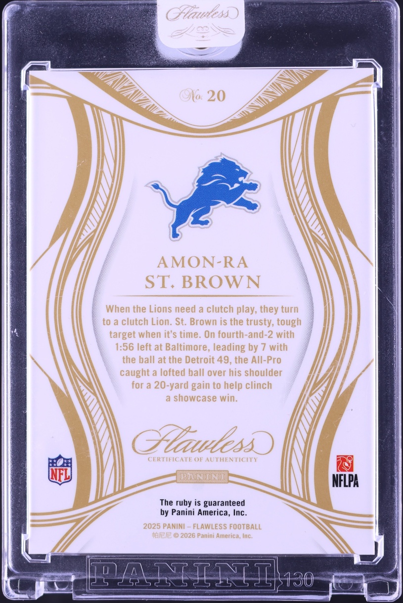 2025 Panini Flawless Ruby Gems Amon-Ra St. Brown /25 #20