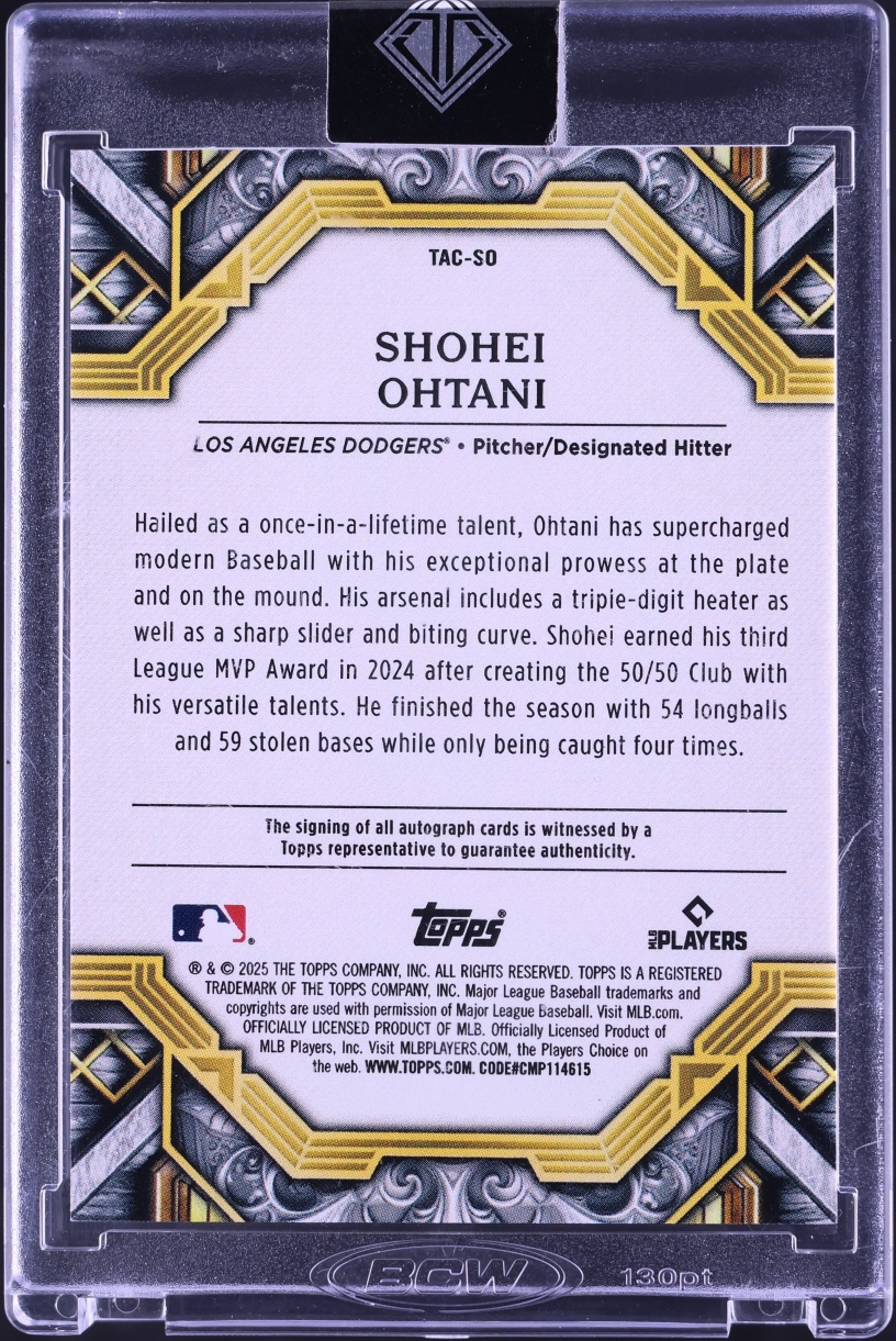 2025 Topps Transcendent Collection Shohei Ohtani AUTO /25 #TAC-SO