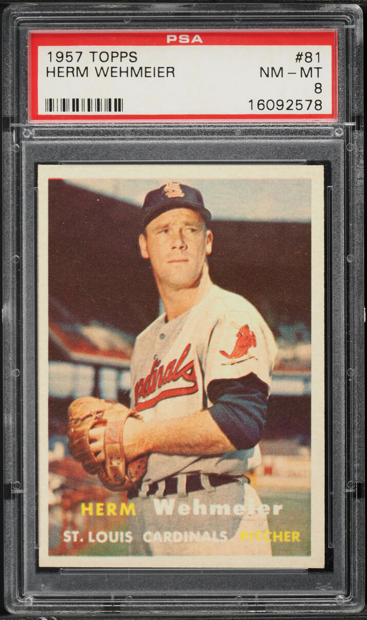 1957 Topps Herm Wehmeier #81 PSA 8 NM-MT