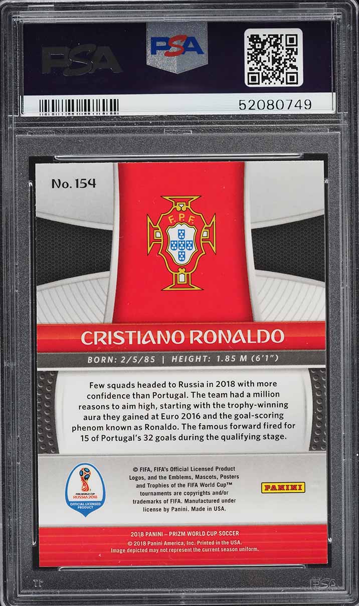 2018 Panini Prizm World Cup Cristiano Ronaldo #154 PSA 10 GEM MINT