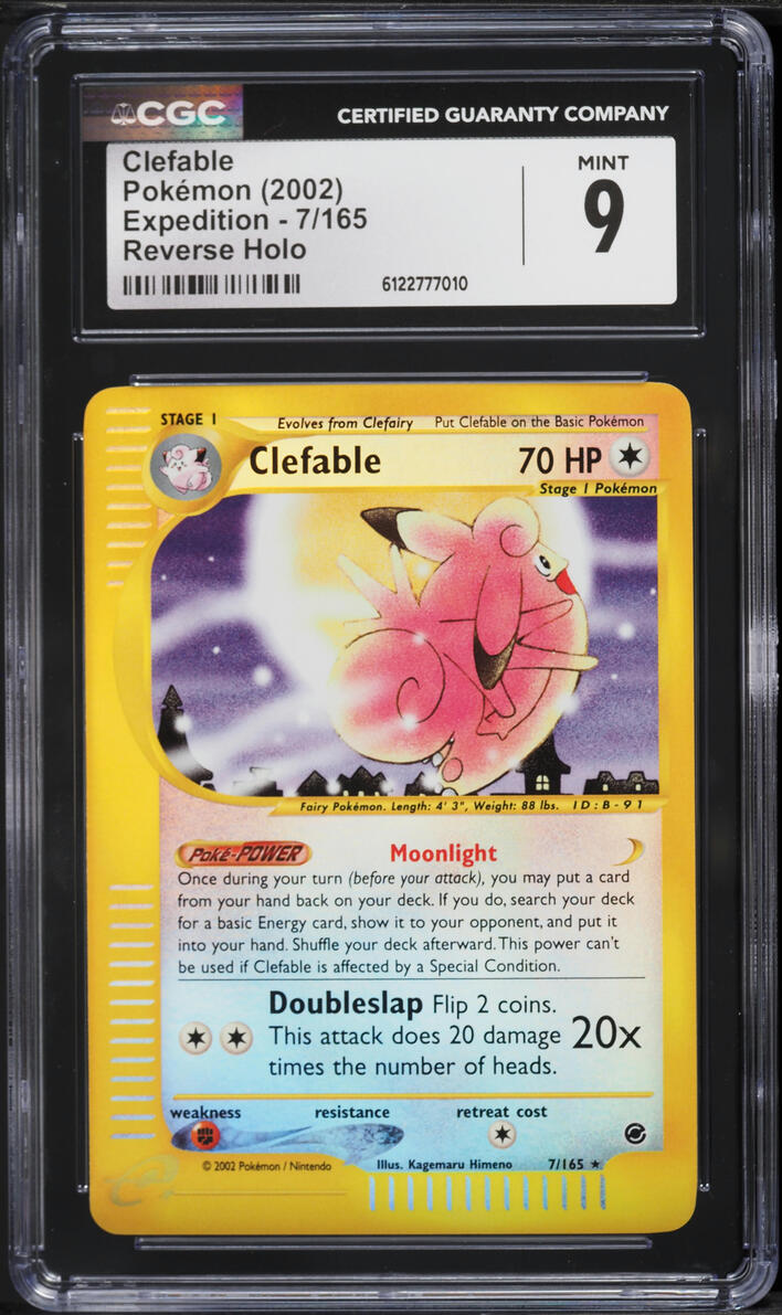 2002 Pokemon Expedition Reverse Holo Clefable #7 CGC 9 MINT