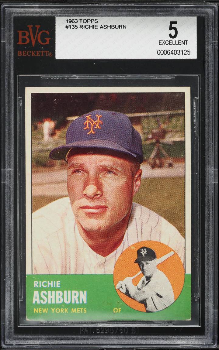 1963 Topps Richie Ashburn #135 BVG 5 EX