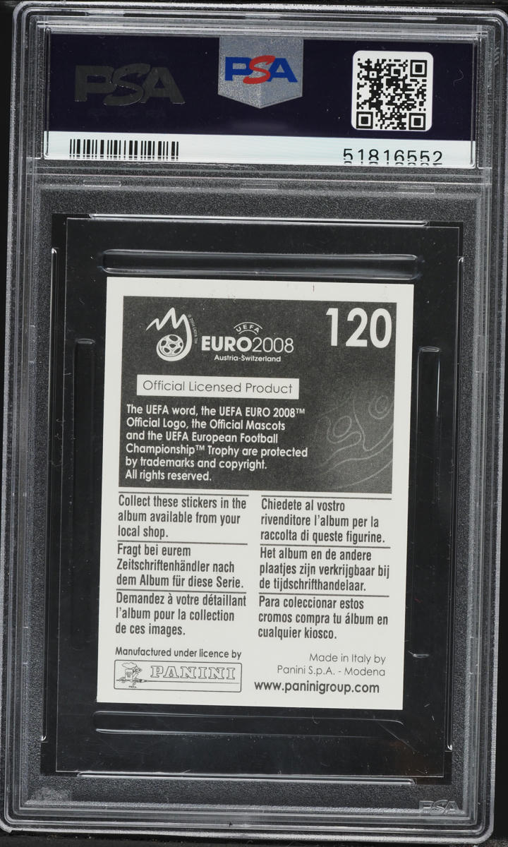 2008 Panini UEFA Euro Sticker Cristiano Ronaldo #120 PSA 9 MINT