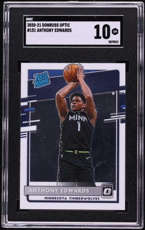 2020 Donruss Optic Anthony Edwards ROOKIE #151 SGC 10 GEM MINT