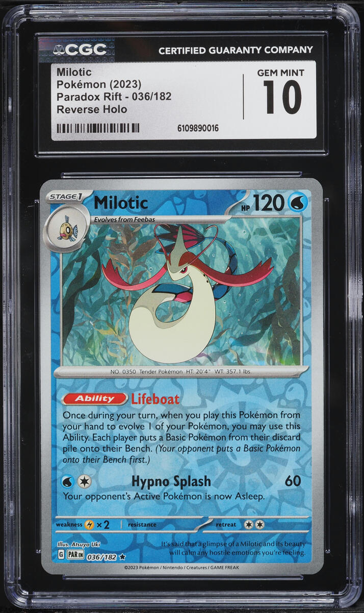 2023 Pokemon Scarlet & Violet Paradox Rift Reverse Holo Milotic #36 CGC 10 GEM MINT