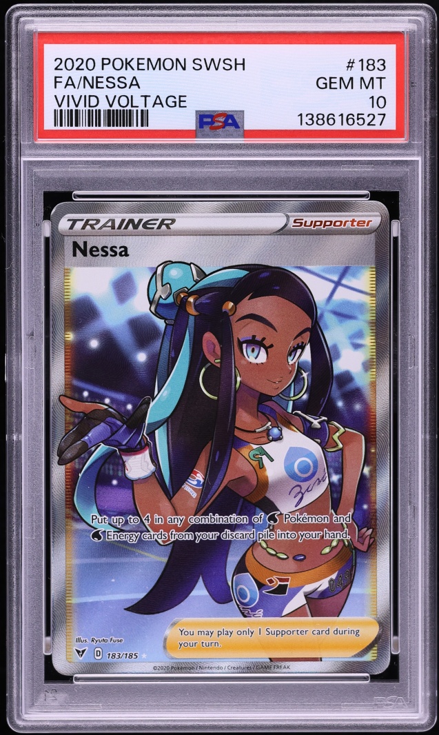 2020 Pokemon Sword & Shield Vivid Voltage Full Art Nessa #183 PSA 10 GEM MINT