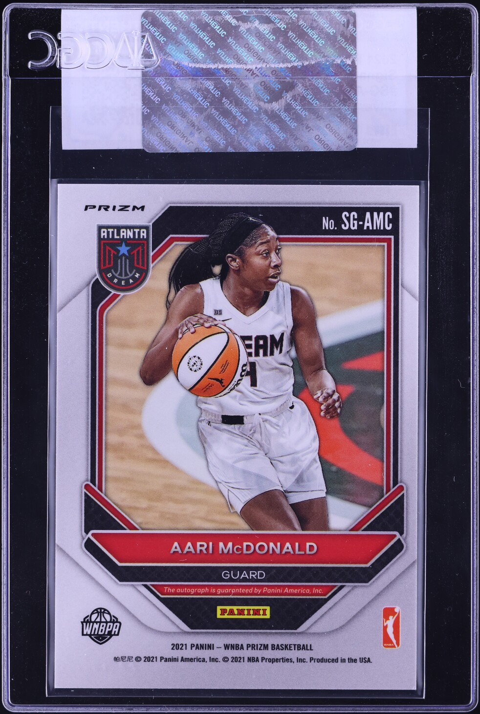 2021 Panini Prizm WNBA Silver Aari McDonald ROOKIE AUTO #SG-AMC CGC AUTH