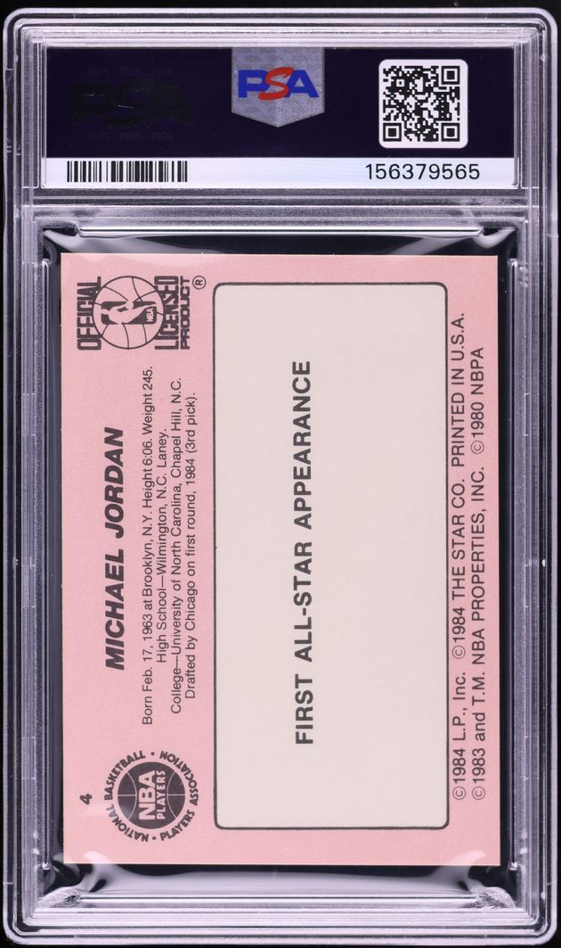 1985 Star Crunch N Munch Michael Jordan ROOKIE #4 PSA 8 NM-MT
