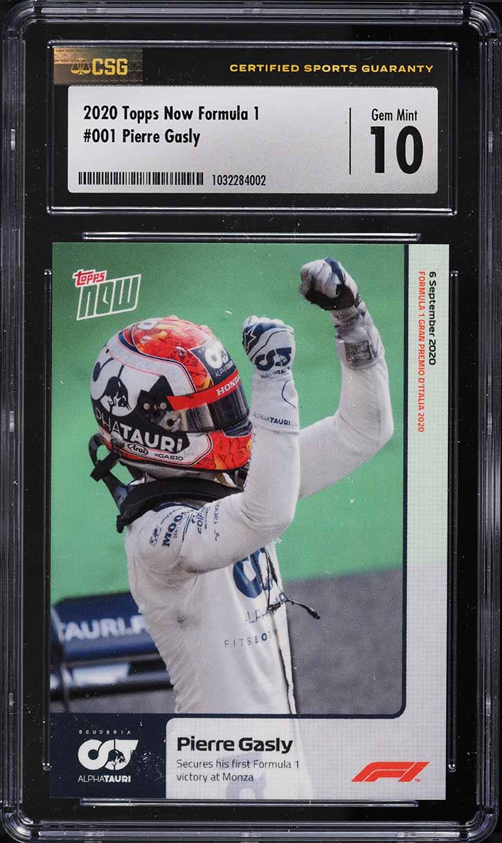 2020 Topps Now Formula 1 F1 Pierre Gasly ROOKIE #001 CSG 10 GEM MINT