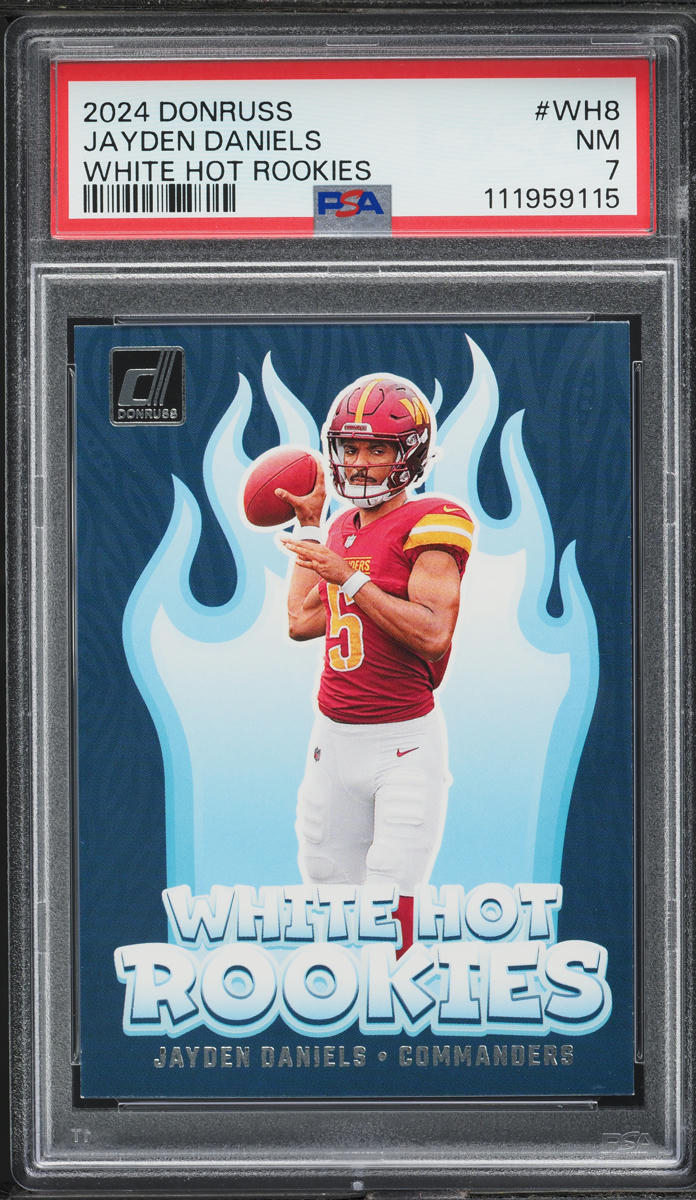 2024 Donruss White Hot Rookies Jayden Daniels ROOKIE #WH8 PSA 7 NRMT