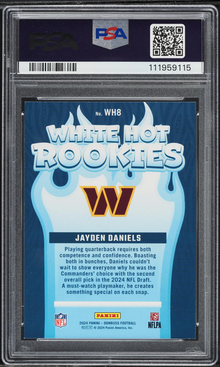 2024 Donruss White Hot Rookies Jayden Daniels ROOKIE #WH8 PSA 7 NRMT