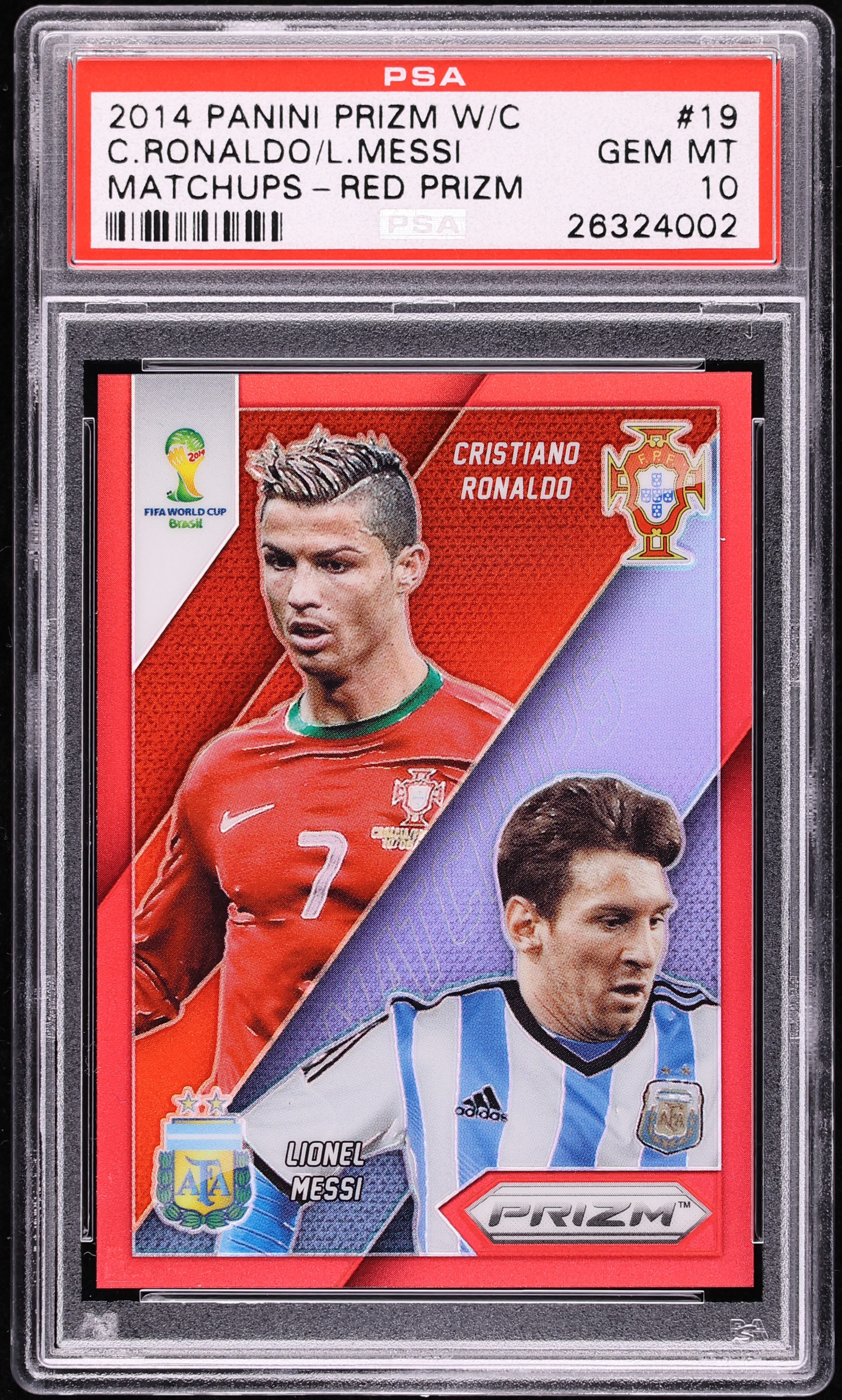 2014 Panini Prizm Matchups Red Cristiano Ronaldo & Lionel Messi
