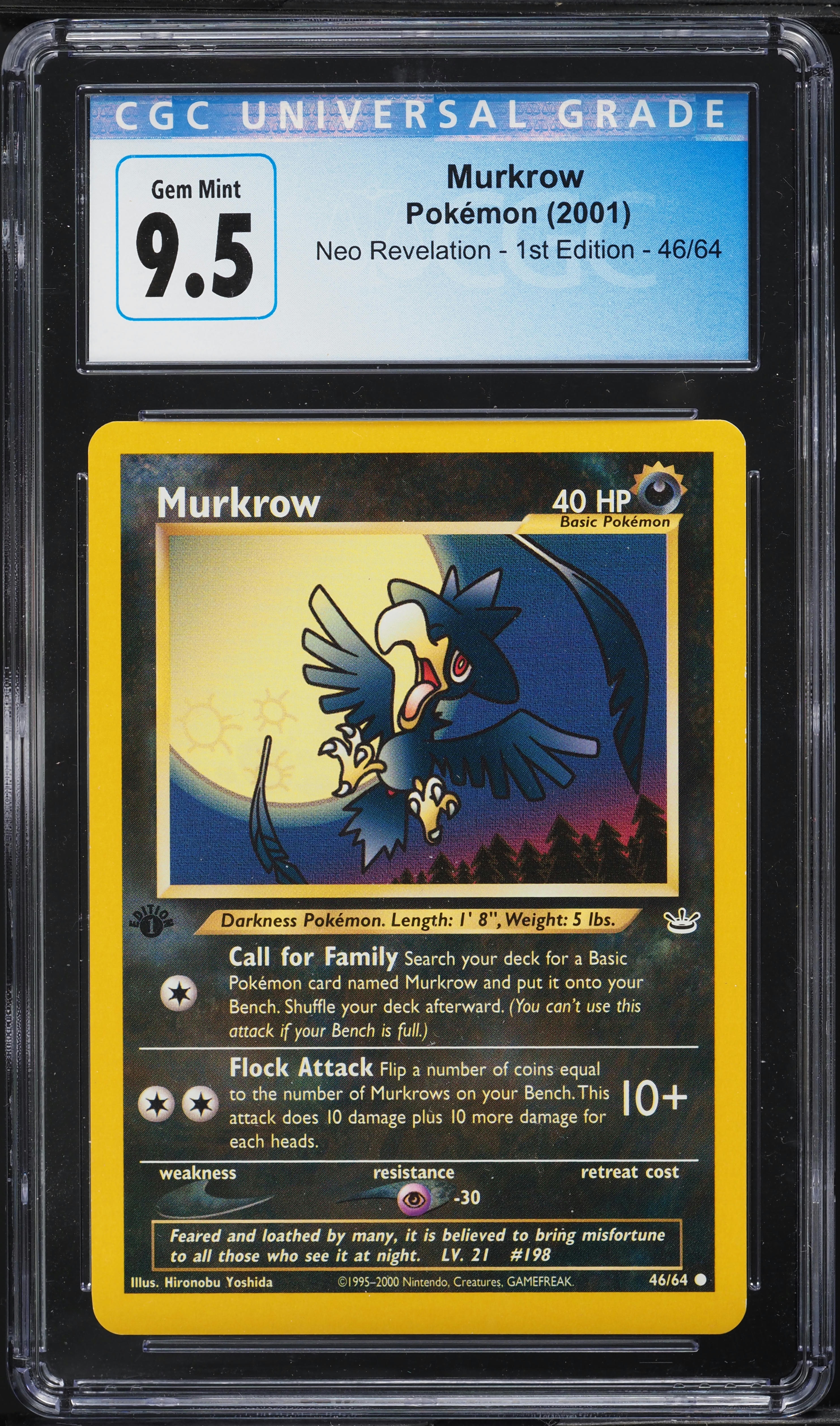 2001 Pokemon Neo Revelation 1st Edition Murkrow #46 CGC 9.5 GEM MINT