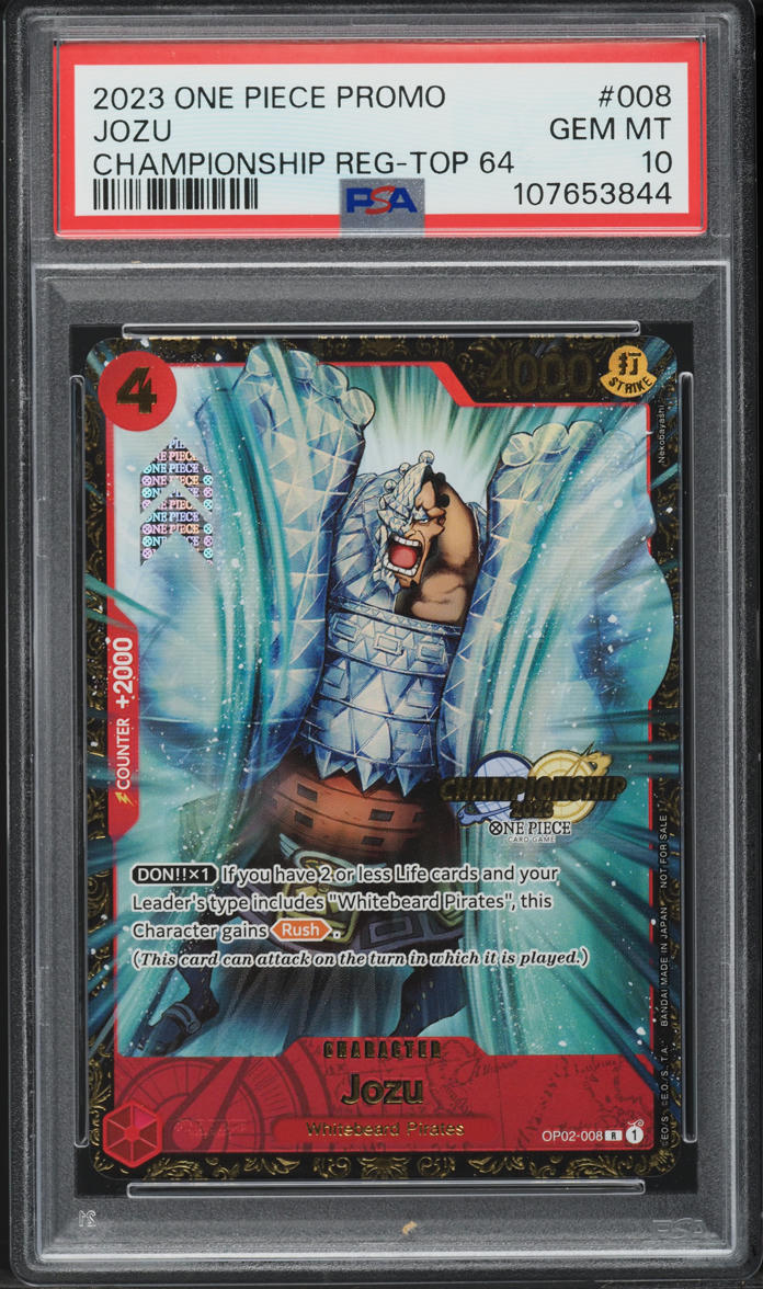 2023 One Piece Promo Regional Championship Top 64 Jozu #OP02-008 PSA 10 GEM MINT