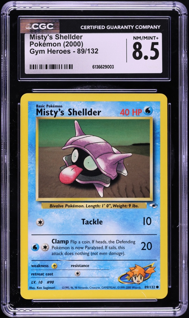 2000 Pokemon Gym Heroes Misty's Shellder #89 CGC 8.5 NM-MT+