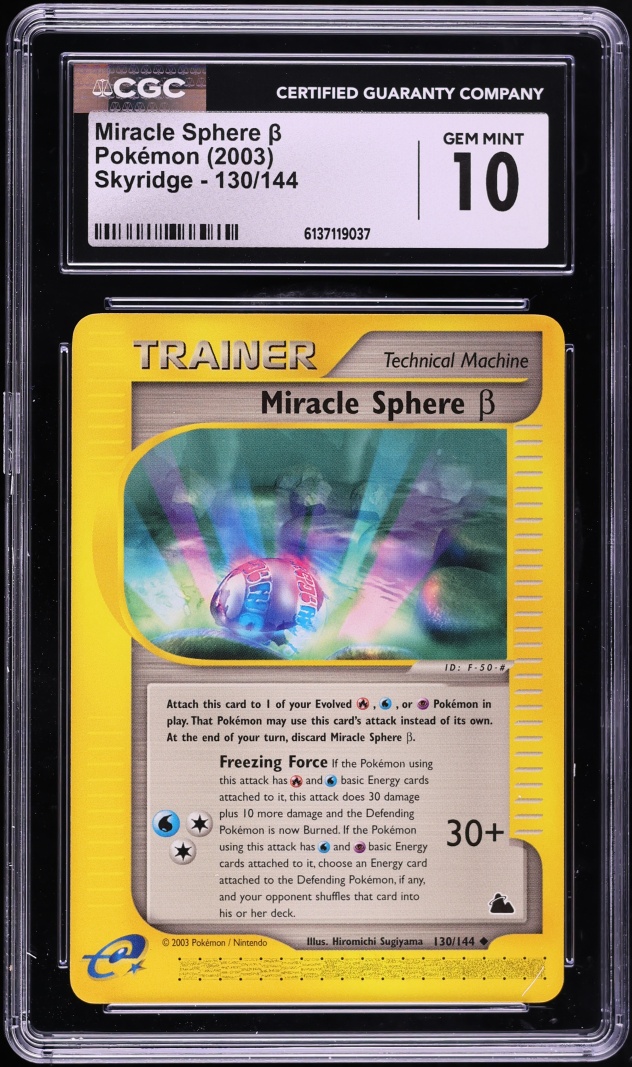 2003 Pokemon Skyridge Miracle Sphere #130 CGC 10 GEM MINT