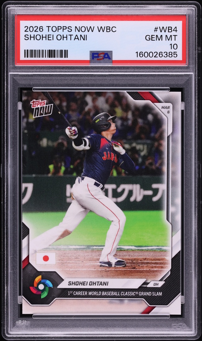 2026 Topps Now World Classic Shohei Ohtani #WB4 PSA 10 GEM MINT