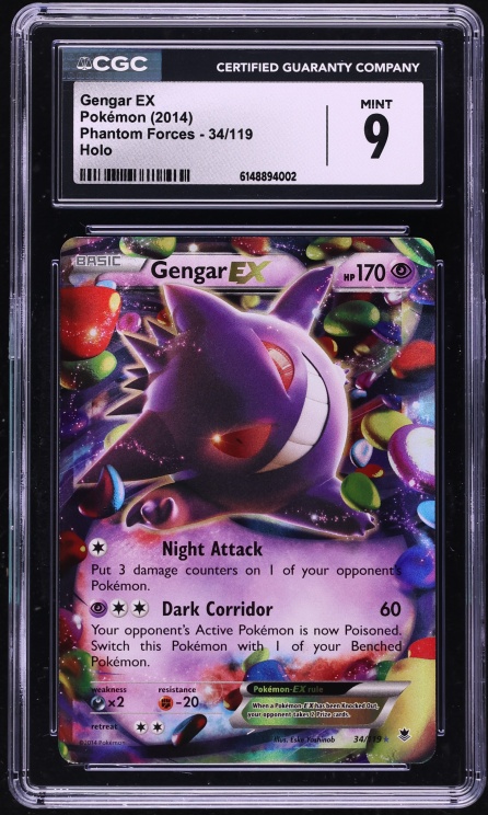 2014 Pokemon XY Phantom Forces Holo Gengar EX #34 CGC 9 MINT