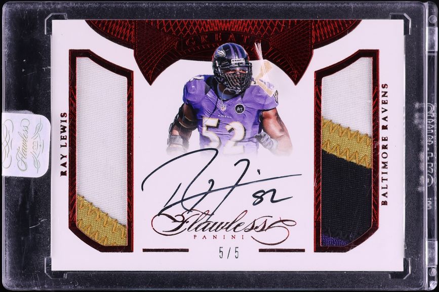 2016 Panini Flawless Greats Ruby Ray Lewis PATCH AUTO 5/5 #SPRL - Photo 1