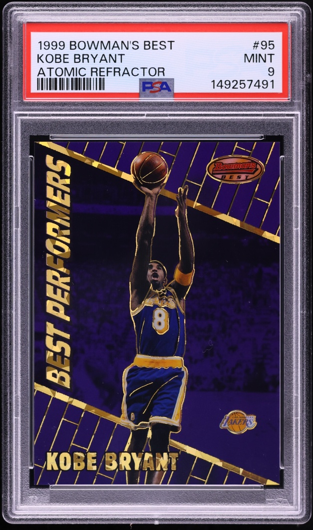 1999 Bowman's Best Atomic Refractor Kobe Bryant /100 #95 PSA 9 MINT - Photo 1