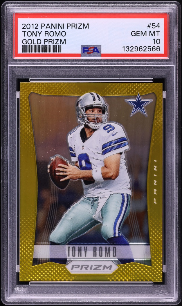 2012 Panini Prizm Gold Tony Romo /10 #54 PSA 10 GEM MINT - Photo 1