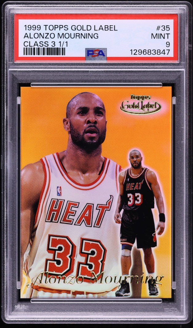 1999 Topps Gold Label Class 3 Alonzo Mourning 1/1 #35 PSA 9 MINT - Photo 1