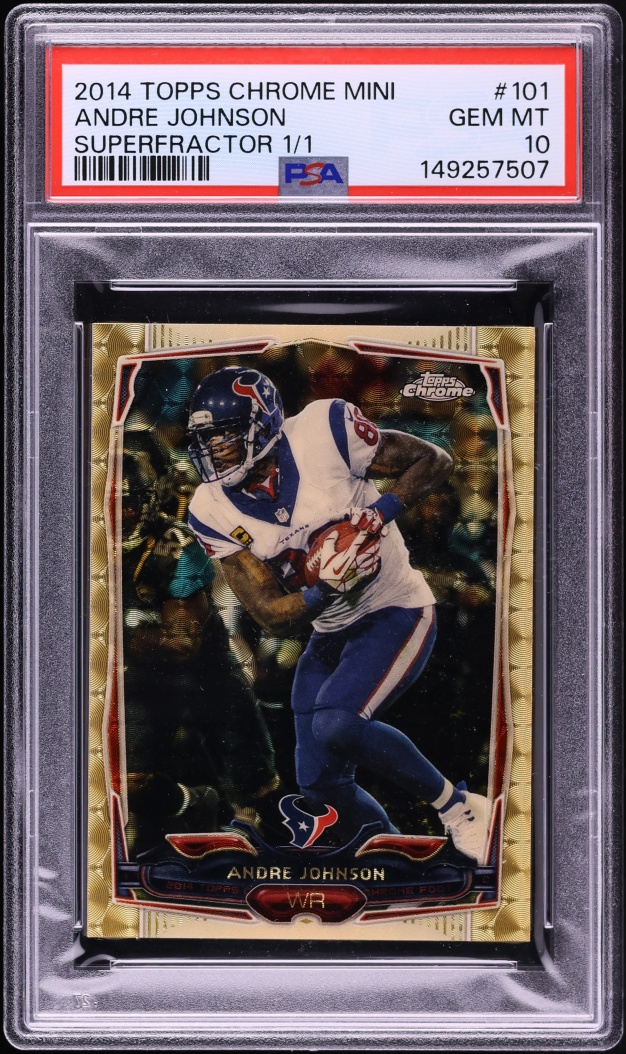 2014 Topps Chrome Mini Superfractor Andre Johnson 1/1 #101 PSA 10 GEM MINT - Photo 1