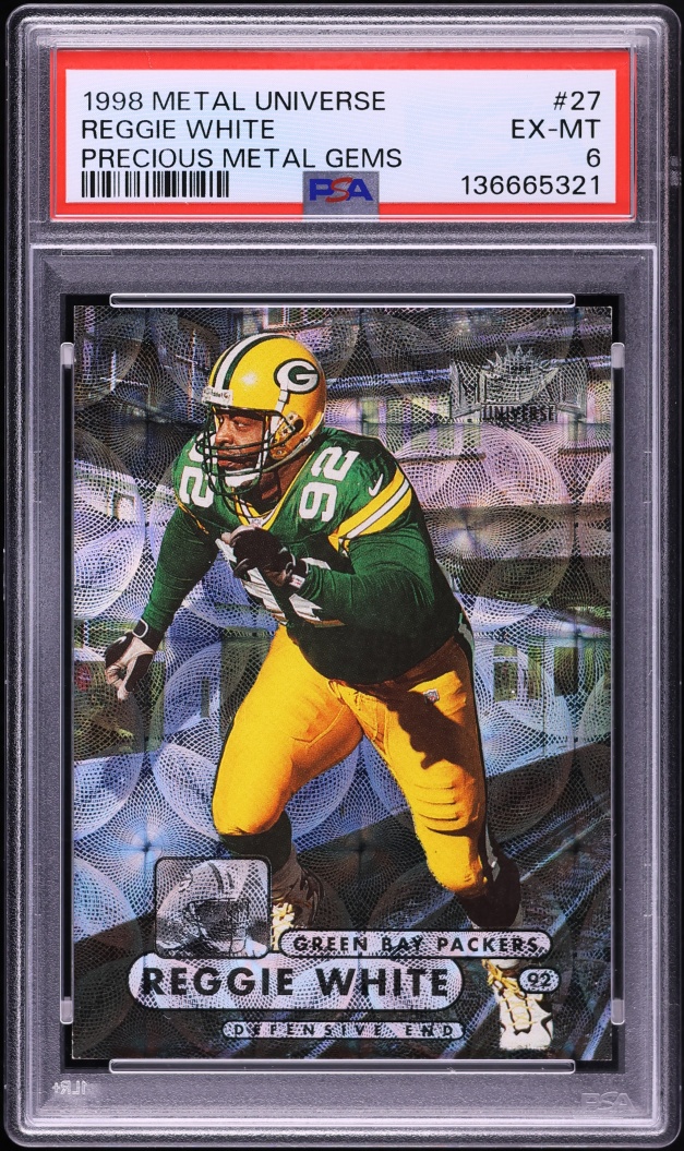 1998 Metal Universe Precious Metal Gems PMG Reggie White /50 #27 PSA 6 EXMT - Photo 1