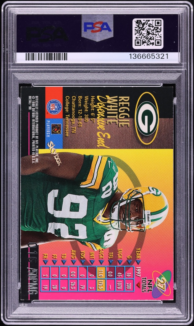 1998 Metal Universe Precious Metal Gems PMG Reggie White /50 #27 PSA 6 EXMT - Photo 2