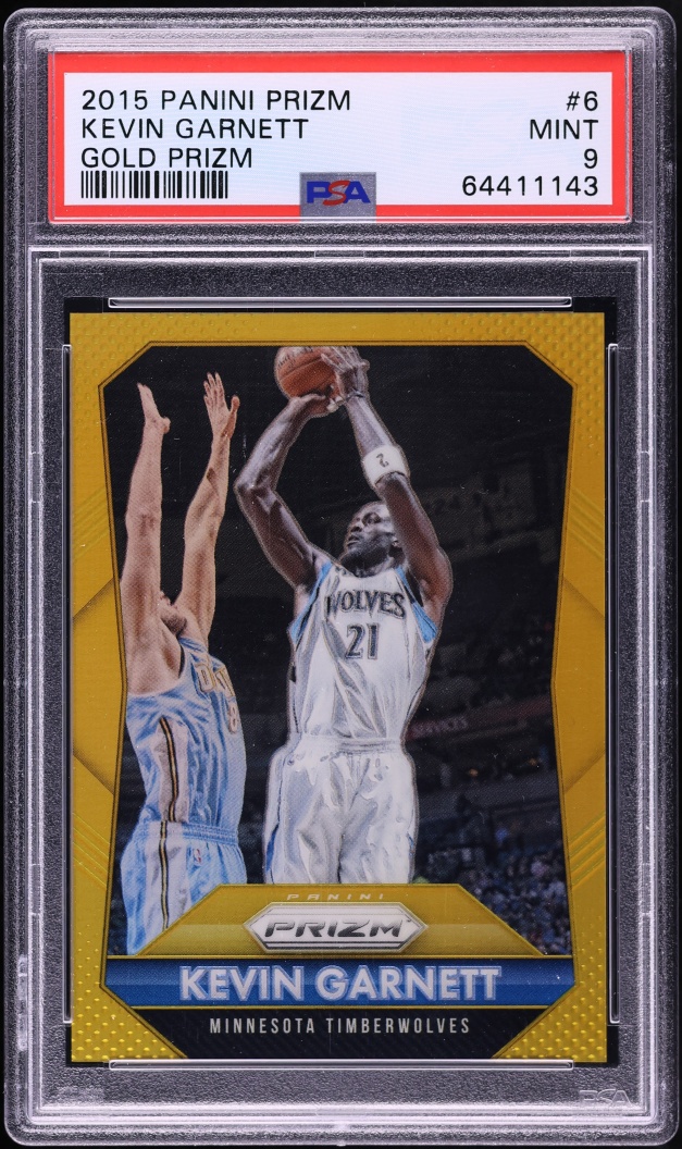 2015 Panini Prizm Gold Kevin Garnett /10 #6 PSA 9 MINT - Photo 1