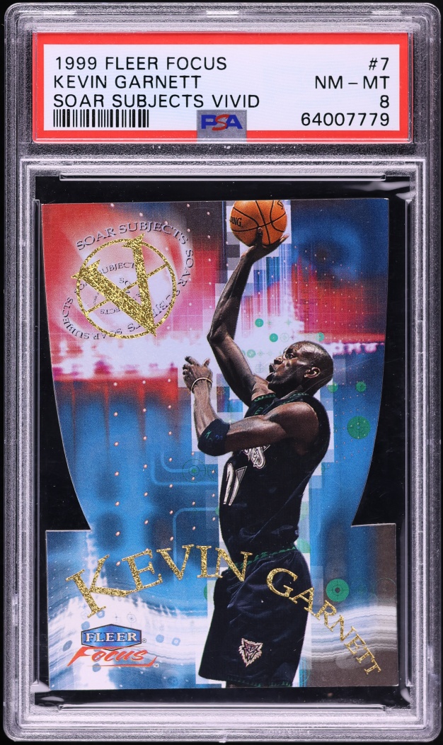 1999 Fleer Focus Soar Subjects Vivid Kevin Garnett /50 #7 PSA 8 NM-MT - Photo 1
