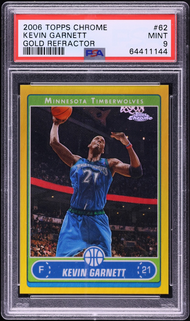 2006 Topps Chrome Gold Refractor Kevin Garnett /25 #62 PSA 9 MINT - Photo 1