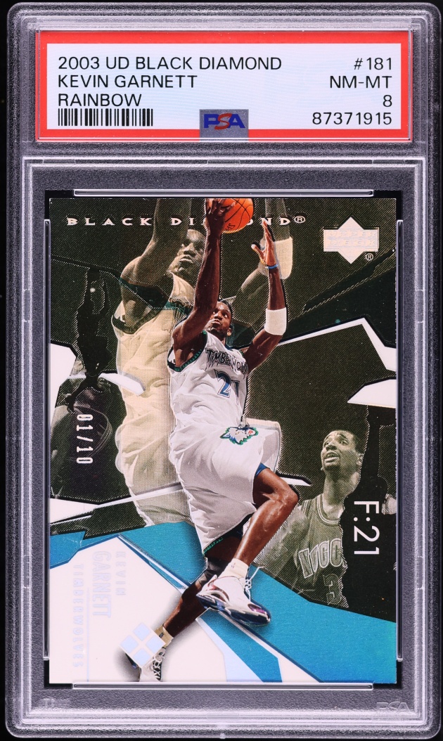 2003 Black Diamond Rainbow Kevin Garnett 1/10 #181 PSA 8 NM-MT - Photo 1